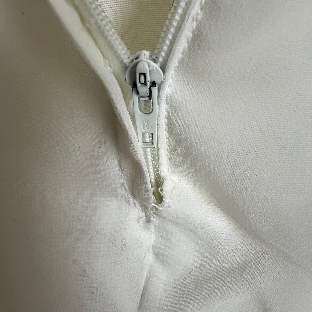 Vintage Jack Bryan Fringe‎ Beaded Long sleeve Ivory Party Wedding Formal Gown - Picture 10 of 13